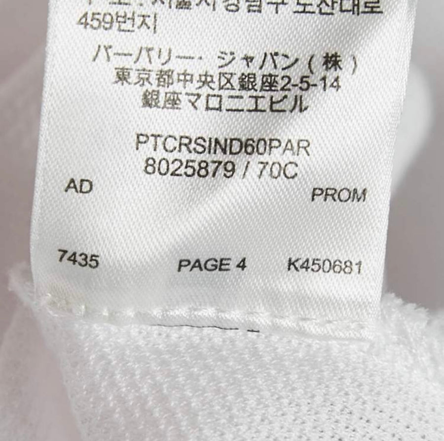Burberry White Striped Cotton Pique Polo T-Shirt M