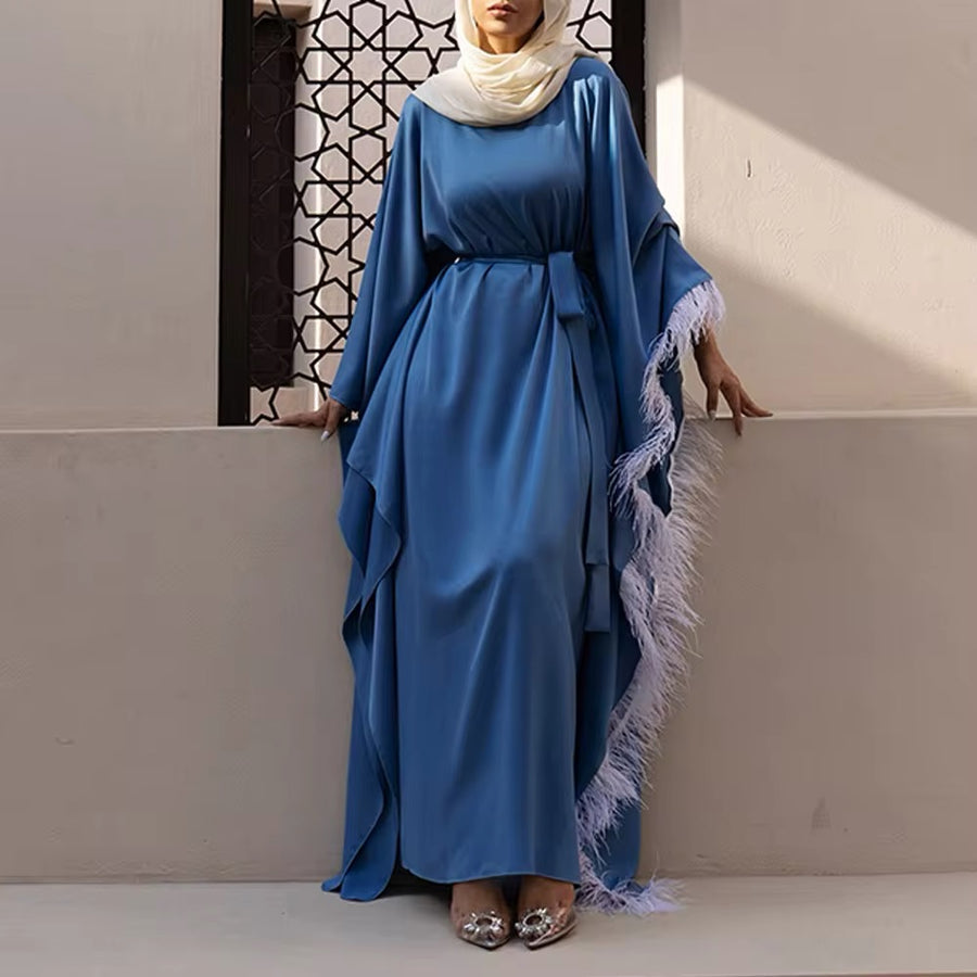 SAMPLE 191 BLUE FEATHER ABAYA