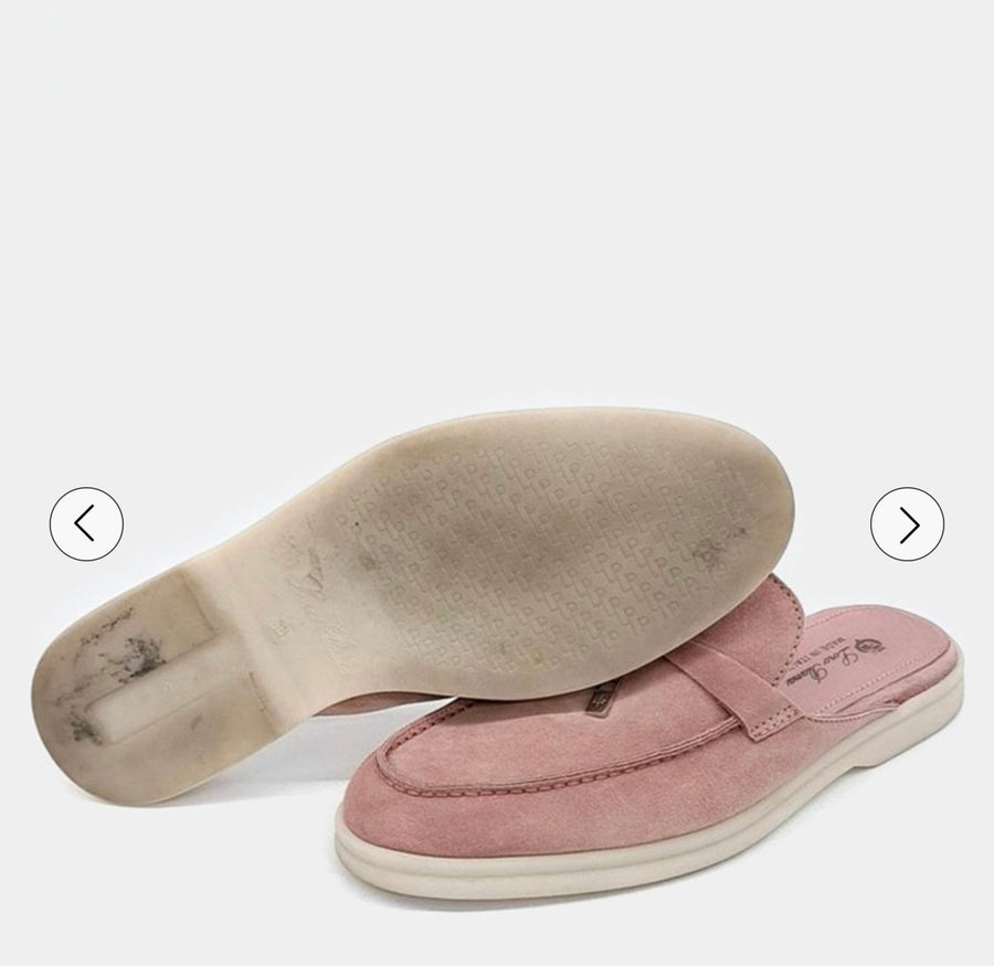 Loro Piana Pink Suede Mules Size 36