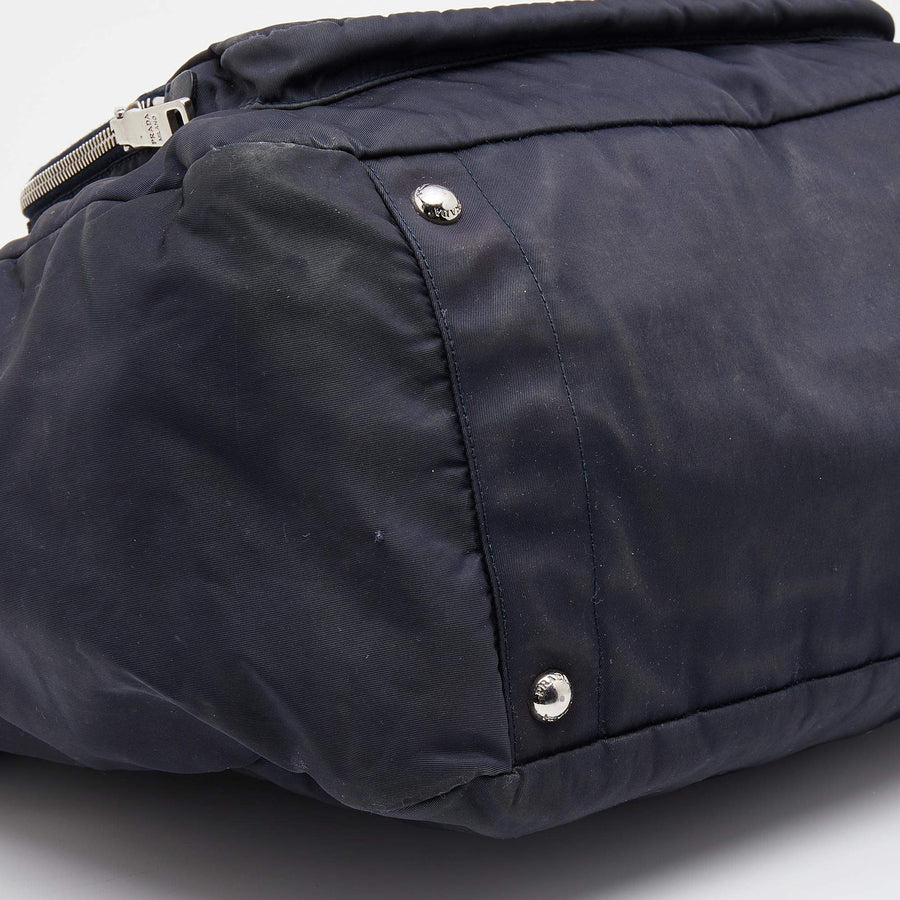 PRADA NAVY BLUE NYLON TESSUTO DIAPER BAG