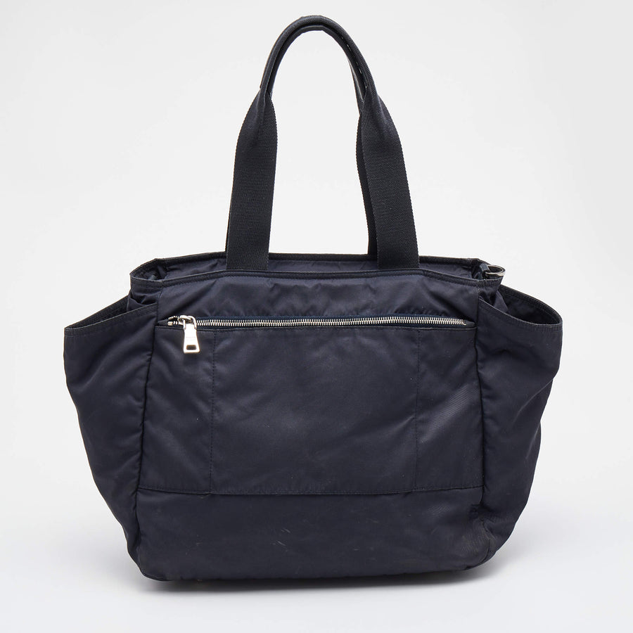 PRADA NAVY BLUE NYLON TESSUTO DIAPER BAG