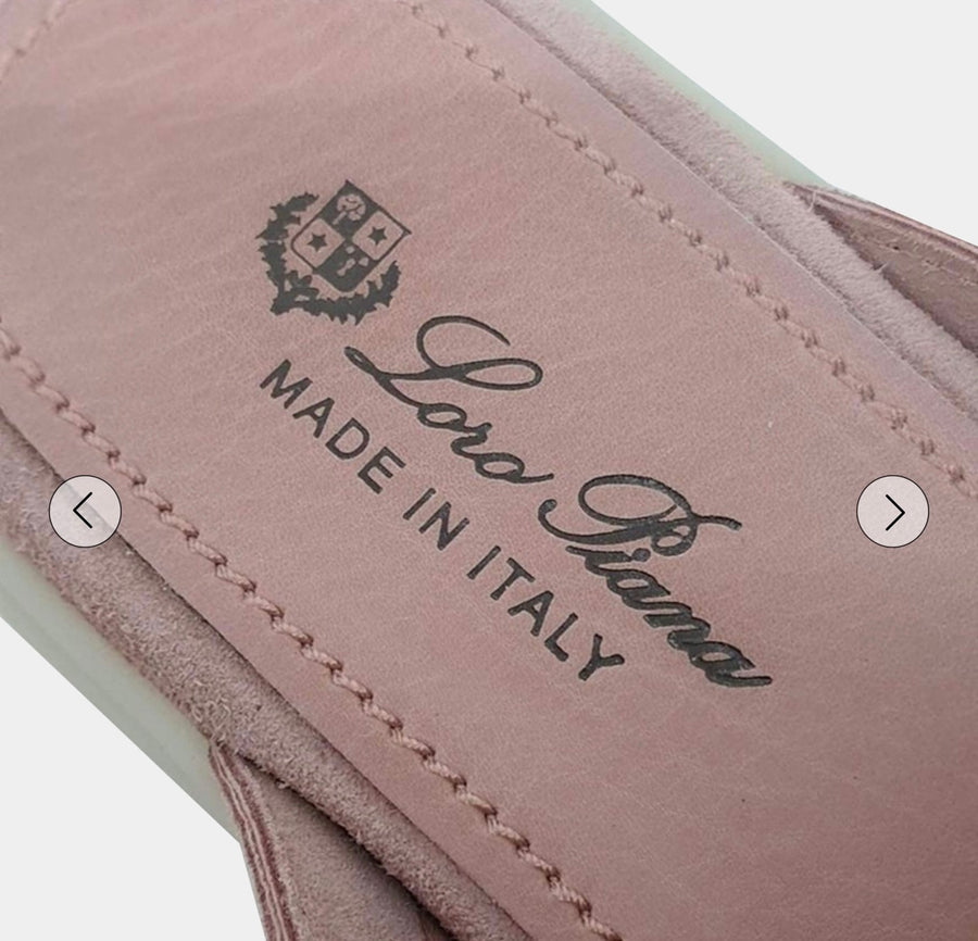 Loro Piana Pink Suede Mules Size 36