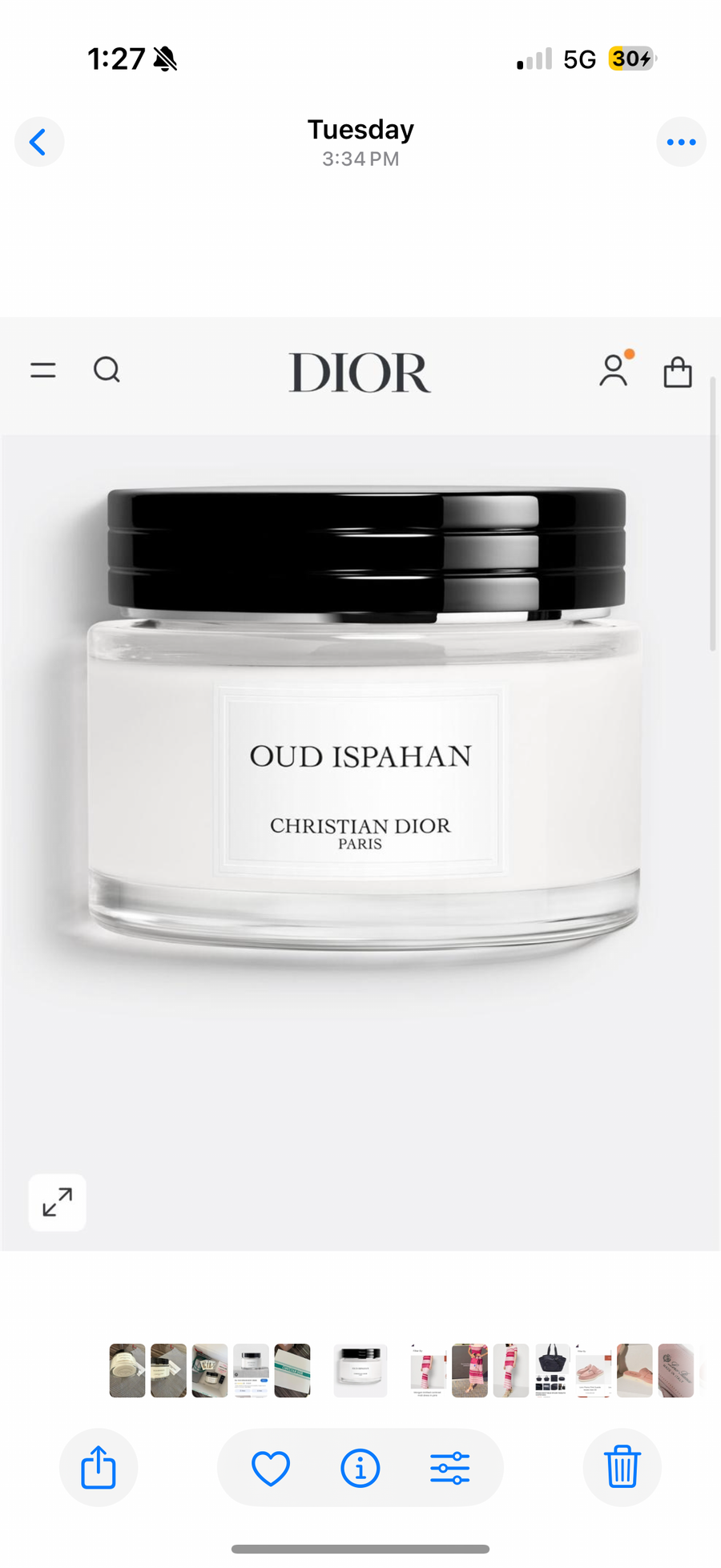 Dior's Oud Ispahan Body Cream.