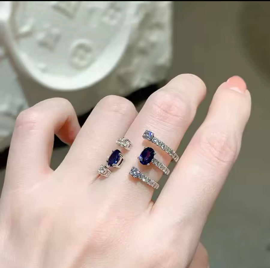 BLUE AZURE ADJUSTABLE RING