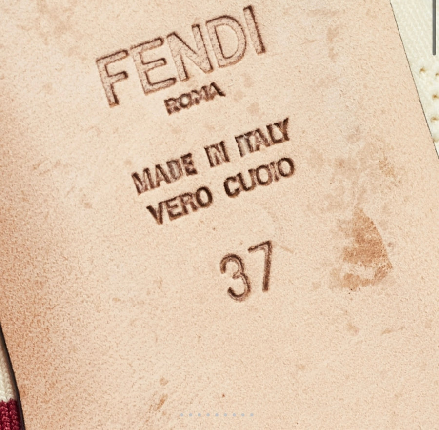 FENDI MULTICOLOUR STRIPED KNIT BALLET FLAT SIZE 37