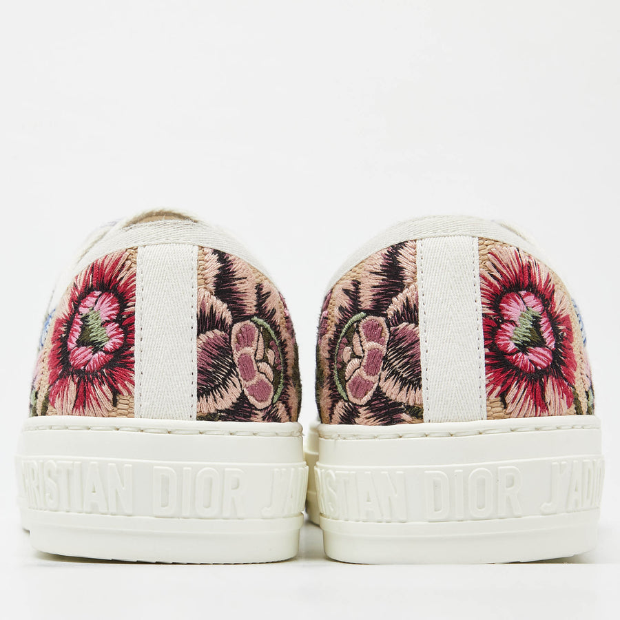 DIOR BEIGE FLORAL EMBROIDERED CANVAS WALK’N’DIOR SNEAKERS SIZE 36.5