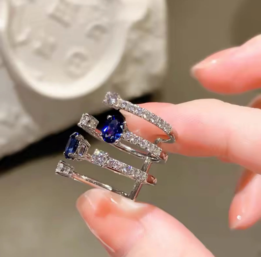 BLUE AZURE ADJUSTABLE RING