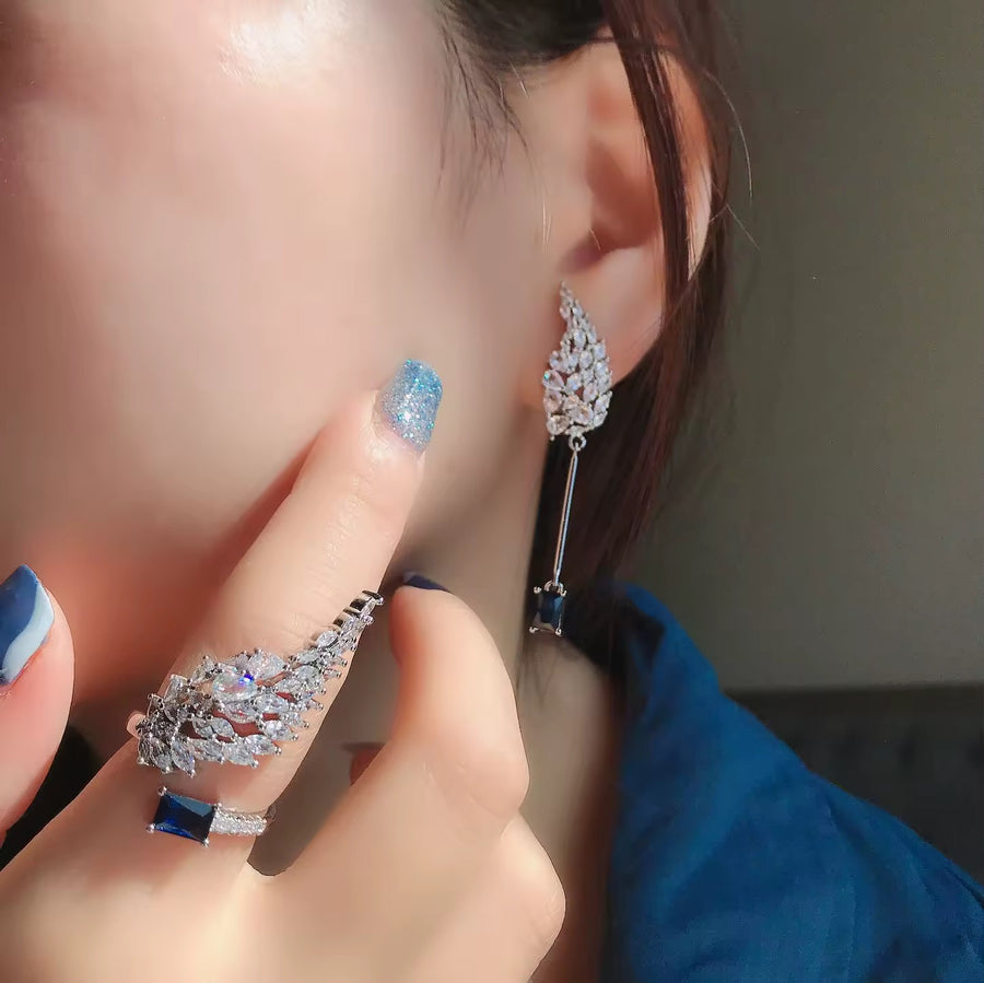 SERENA WING EARRING AND ADJUSTABLE RING SET