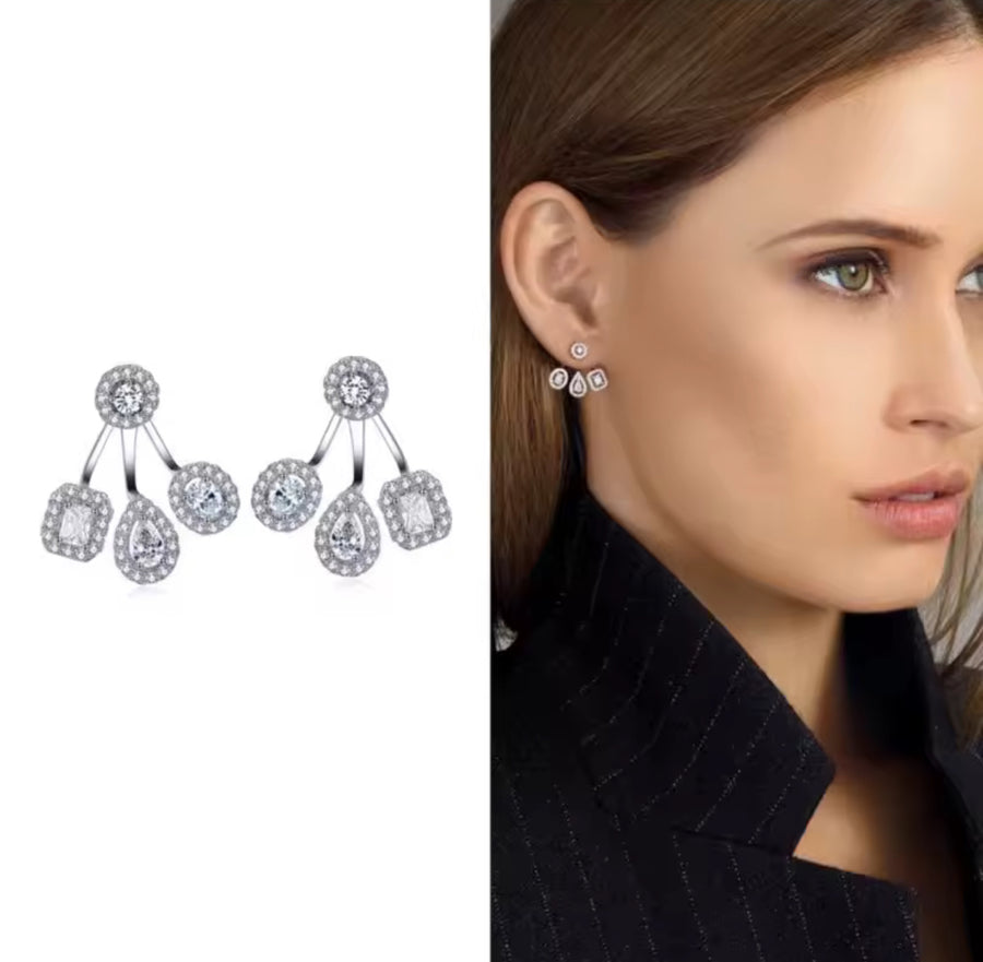 POPPY TRI STUD EARRINGS