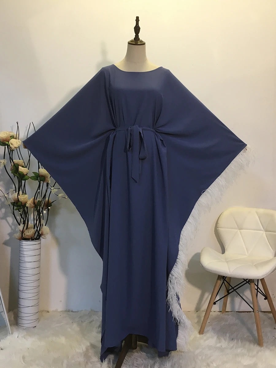 SAMPLE 191 BLUE FEATHER ABAYA