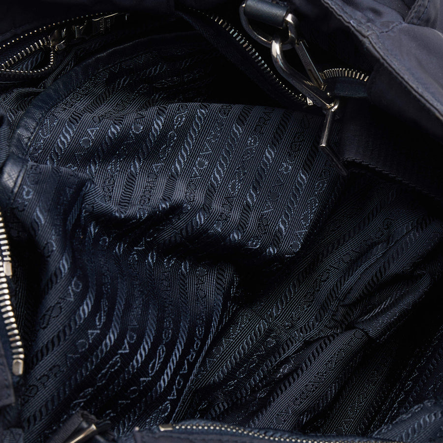 PRADA NAVY BLUE NYLON TESSUTO DIAPER BAG