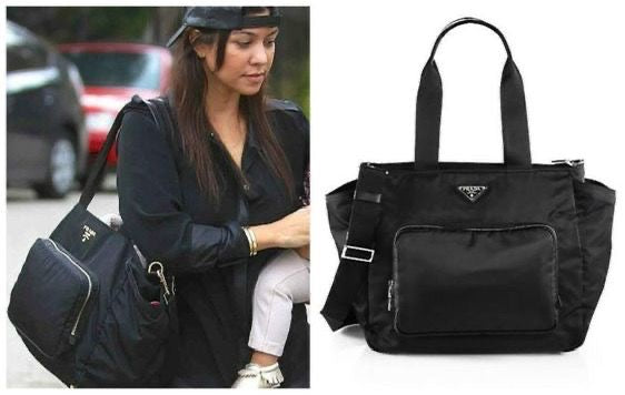 PRADA NAVY BLUE NYLON TESSUTO DIAPER BAG