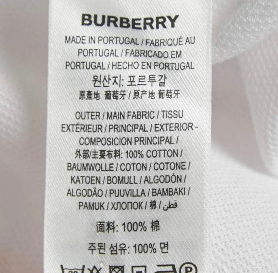 Burberry White Striped Cotton Pique Polo T-Shirt M