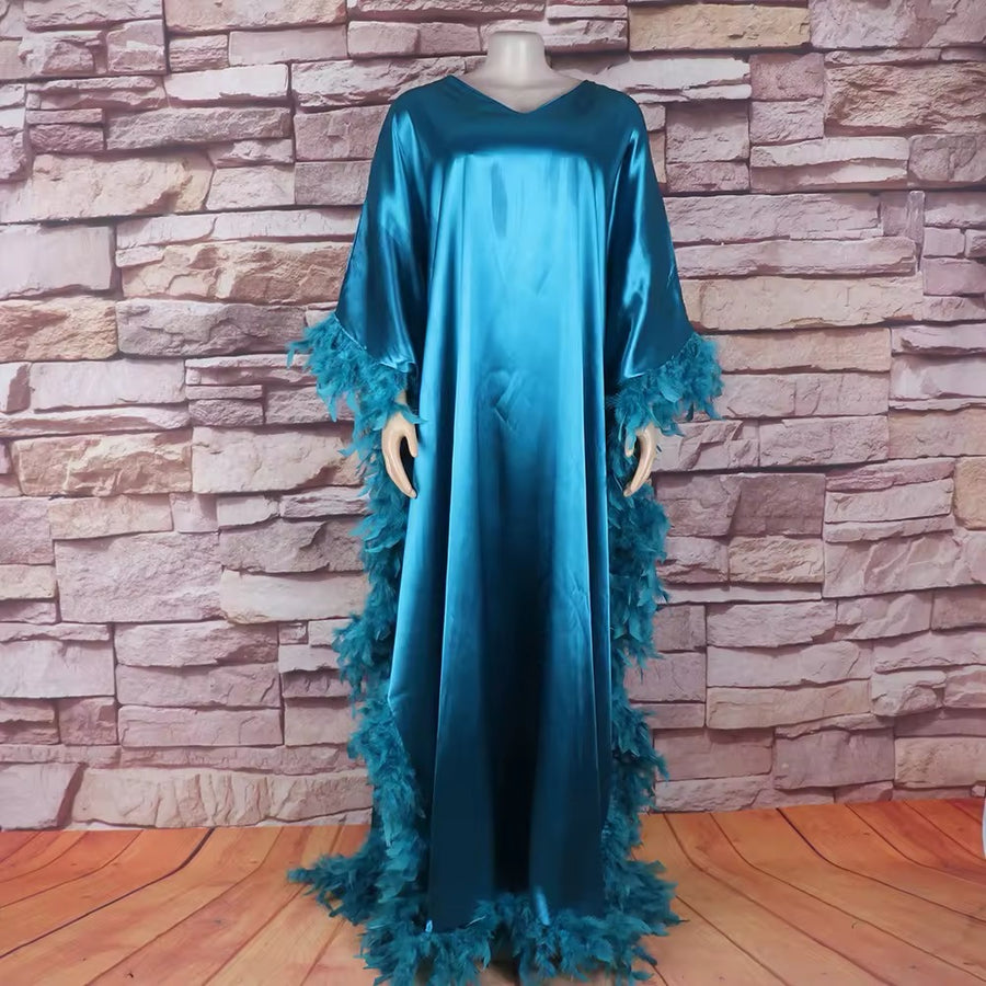 SAMPLE 189 FEATHER ABAYA - OVERSIZED