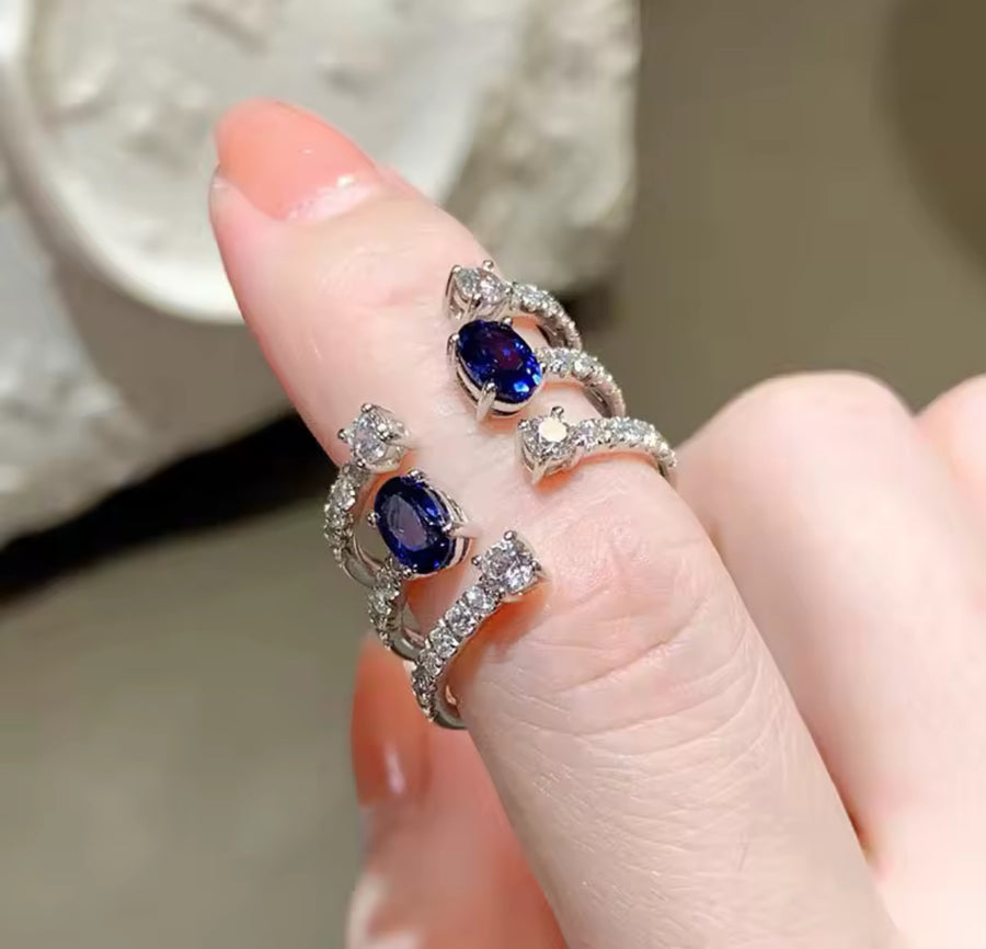 BLUE AZURE ADJUSTABLE RING