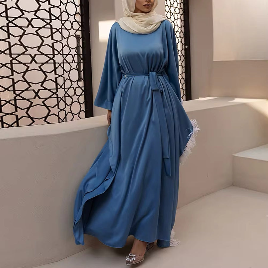 SAMPLE 191 BLUE FEATHER ABAYA