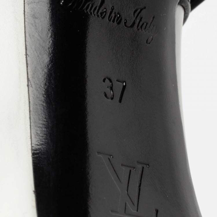 Louis Vuitton Black Leather Embellished Flat Slides Size 36 Louis Vuitton