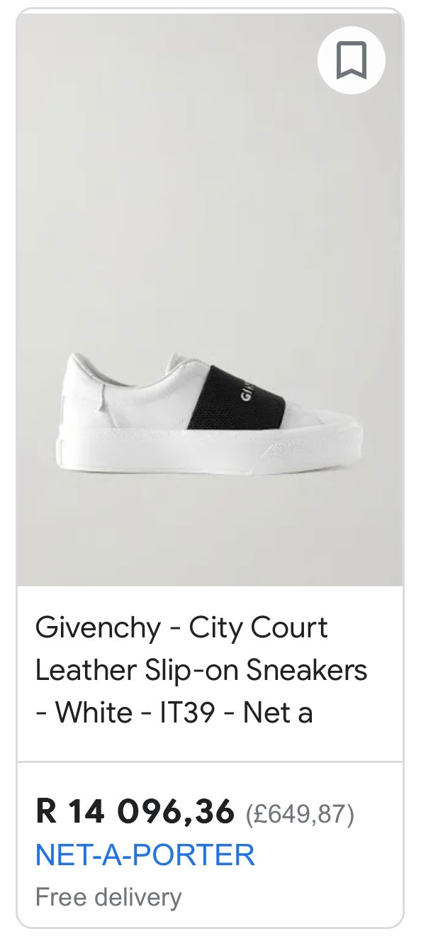 GIVENCHY MONOCHROME LEATHER SNEAKER SIZE 35
